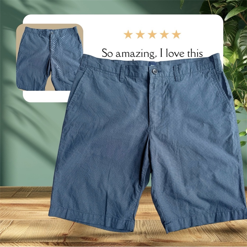 GAP Classic Blue Flat Front Men's Shorts 34